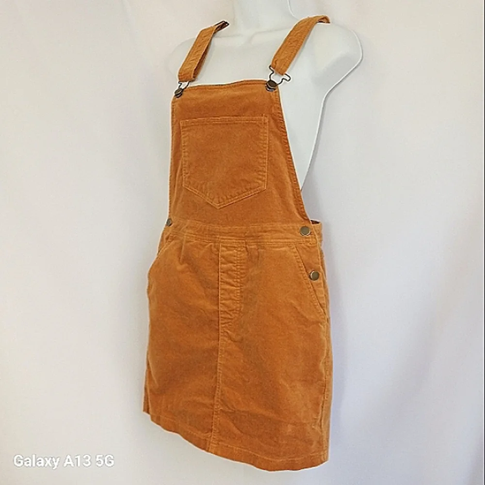 Forever 21 Women's Mustard Yellow Corduroy Overall Dress Sz M - Picture 5 of 9